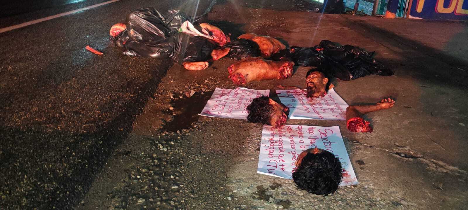 Photos of the Dismembered Bodies Left Today in Tabasco