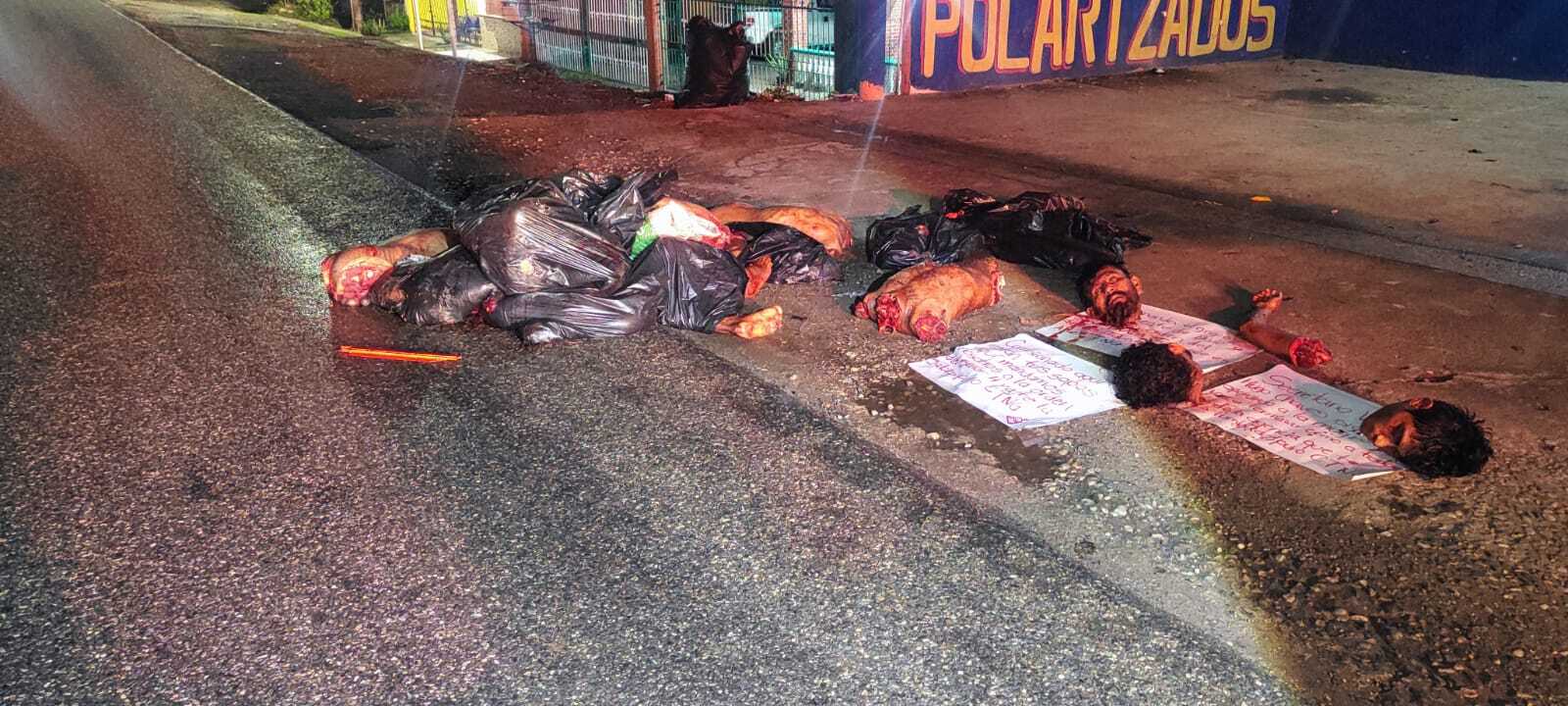Photos of the Dismembered Bodies Left Today in Tabasco