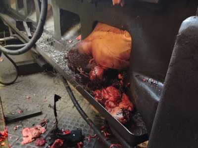 Aftermath pictures of man pulled into lathe