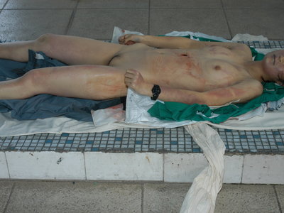 Young chinese female stabbed to death