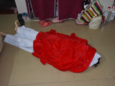 Chinese female found naked on the floor(examined)