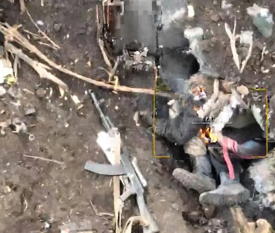 KIA Russian soldiers after their position was hit by artillery