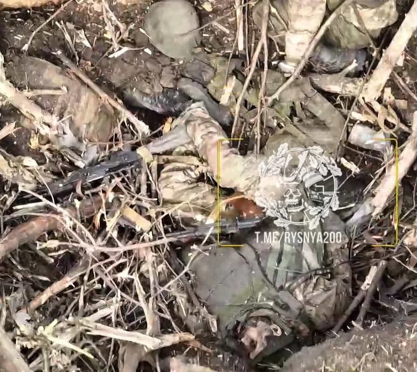KIA Russian soldiers after their position was hit by artillery