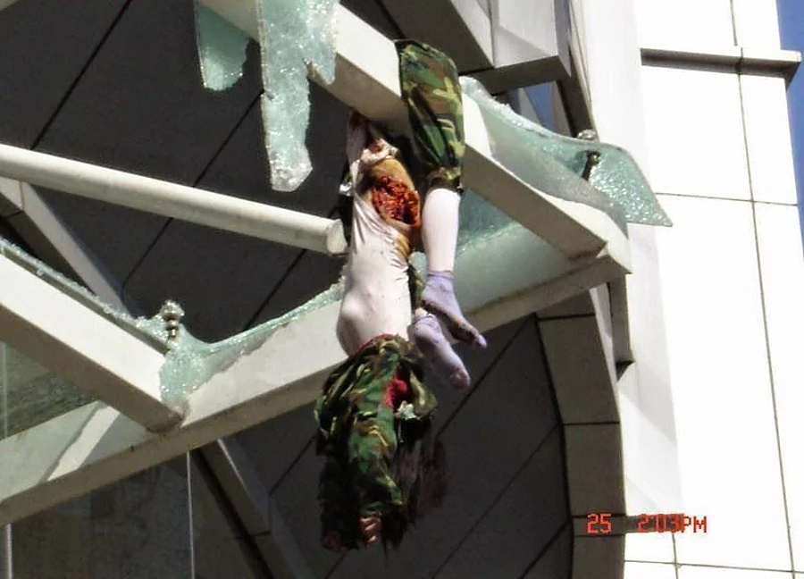 Suicide jumper nearly split in half