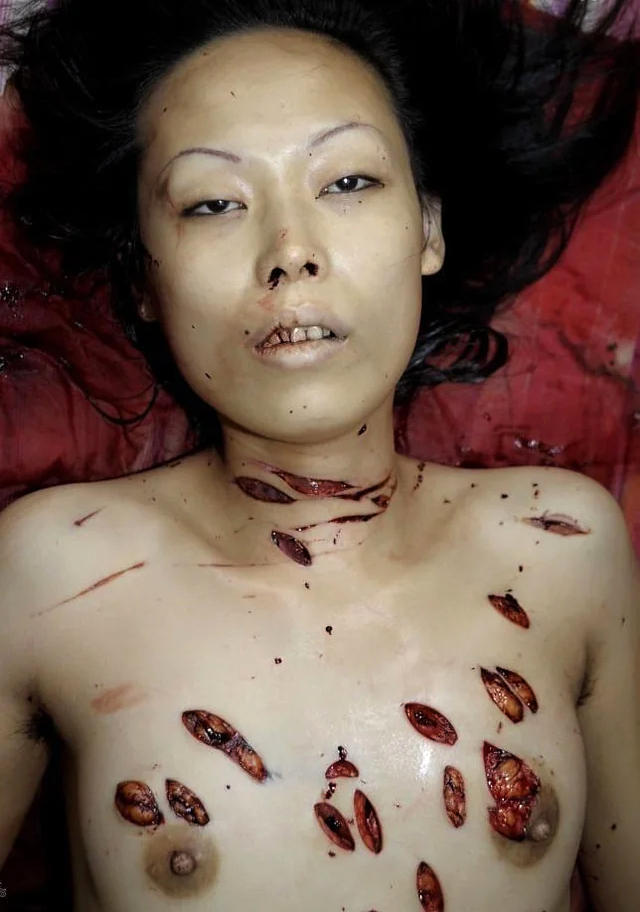 Woman stabbed to death with a partial autopsy at the scene