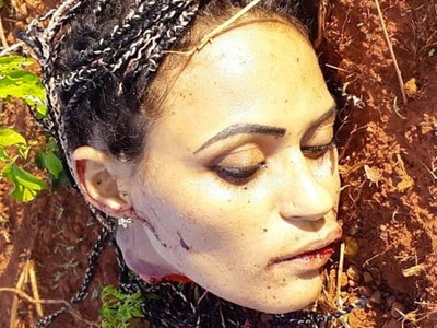 Sexy Mexican girl decapitated by Iron wire fence 