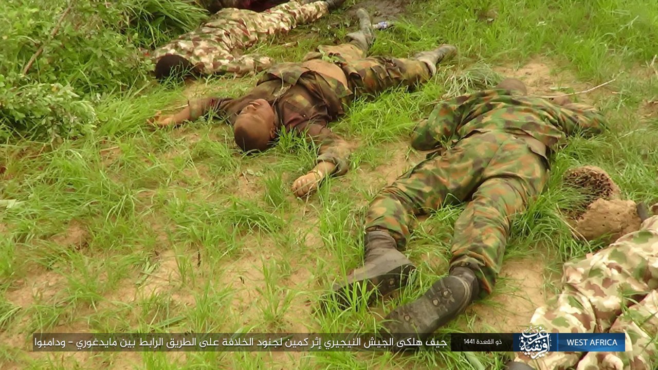 ambush of the caliphate soldiers in a convoy of nigerian army vehicles (Pictures)