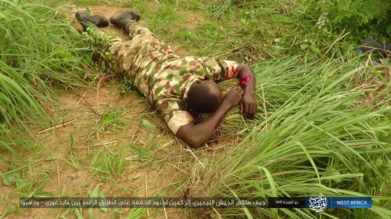 ambush of the caliphate soldiers in a convoy of nigerian army vehicles (Pictures)