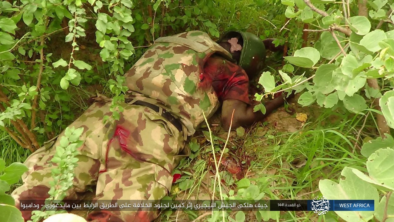 ambush of the caliphate soldiers in a convoy of nigerian army vehicles (Pictures)