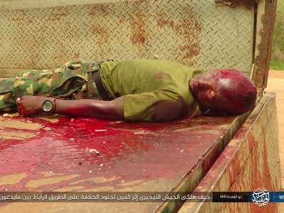 ambush of the caliphate soldiers in a convoy of nigerian army vehicles (Pictures) 