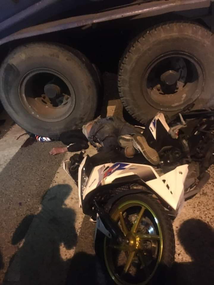 Fatal accident, man crushed by truck