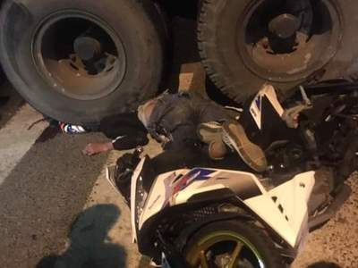 Fatal accident, man crushed by truck