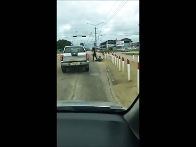 Damn...Homeless Man Begging for Mercy is Beaten by his Own Crutches 