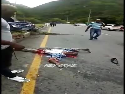 man victim of  accident in street