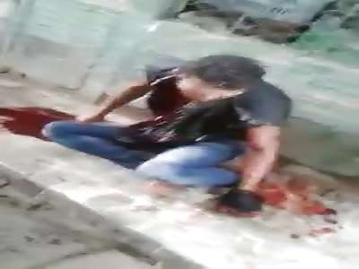 Terrible agony after gets shot in neck 