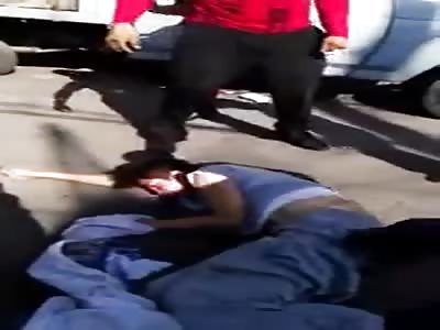 Young thief gets beat up.