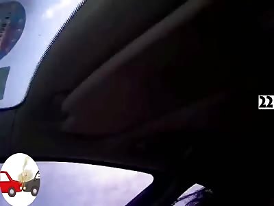 Car driver crashed into a curb