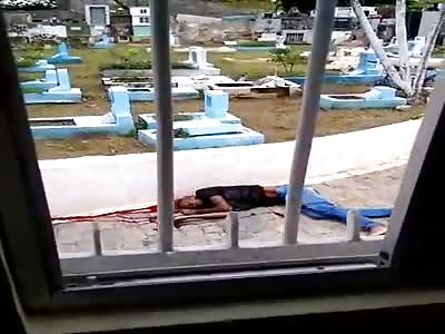 Man executed in a cemetery.