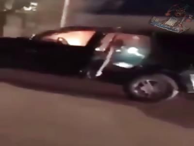 Woman battered and man yelled at in burning car.