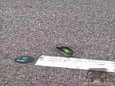 Man knocked down by truck (aftermath)