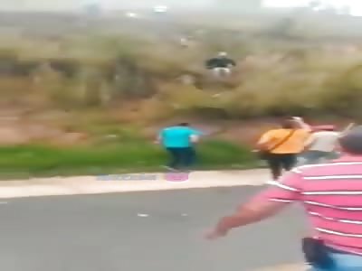 Motorcycle thief is hit