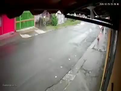 Run over by a police patrol car