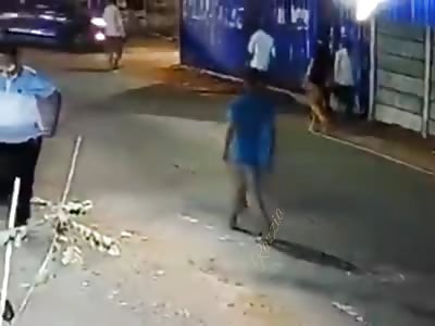 Drunk man walks into side of truck.