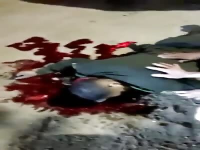 The last moments of life of a police officer attacked with a machete.