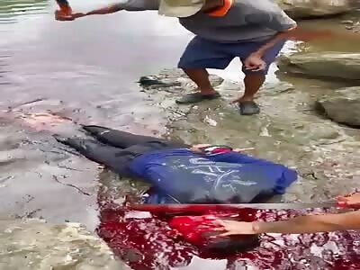 Jordan And A Few Guys Cut The Body Of The Enemy