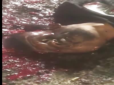 MAN'S HEAD SPLATTERED