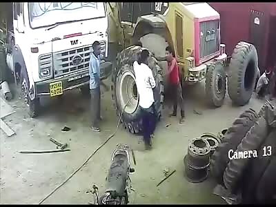 Tire explodes during inflation