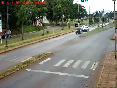 The biker always dreamed of flying