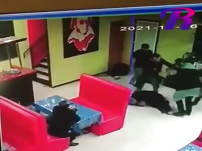 Drunk Russian moron terrible beats bar visitors