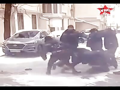 A mass battle of Moscow workers 