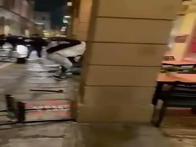 Massive battle on the street