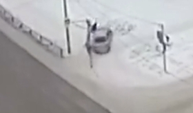 Russia: Precise car hit