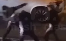 Moscow: Injured cops during the arrest of migrants