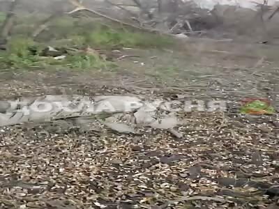 Ukrainians on patrol show aftermath of a battle with Russian soldiers 