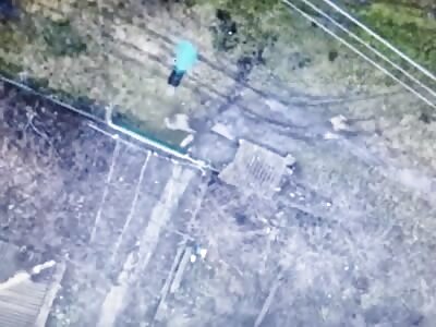 Drone targets running Russians