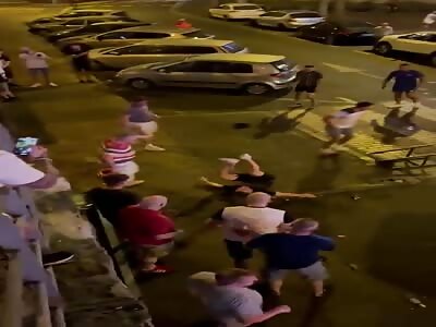 England and Wales Fans Fight