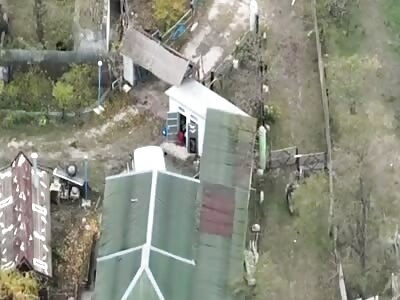 Drone dropping his bomb on a Russian position