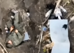 A sleeping RU soldier is woken up by an exploding grenade