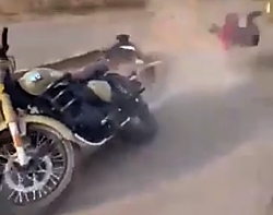 Poor people on motorbikes