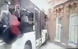 Another angle of the bus accident in Ufa