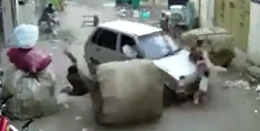 When a car plays bowling on the street