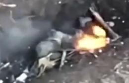 Ukrainian strike on a Russian trench