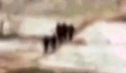 Russian infantry squad is hit by ATGM