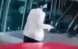 POV: Asian man playing bowling