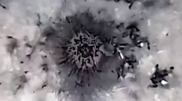 Thermal video of Ukrainian UAV engaging RU soldiers at night