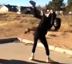 The sound of an arm snapping